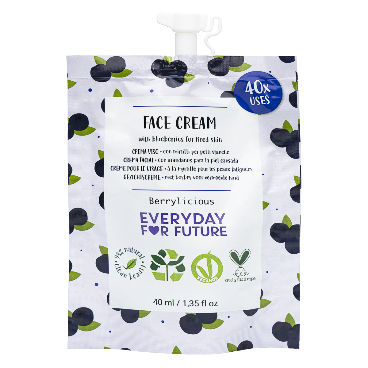 Crema Viso Rassodante con Estratto di Mirtilli