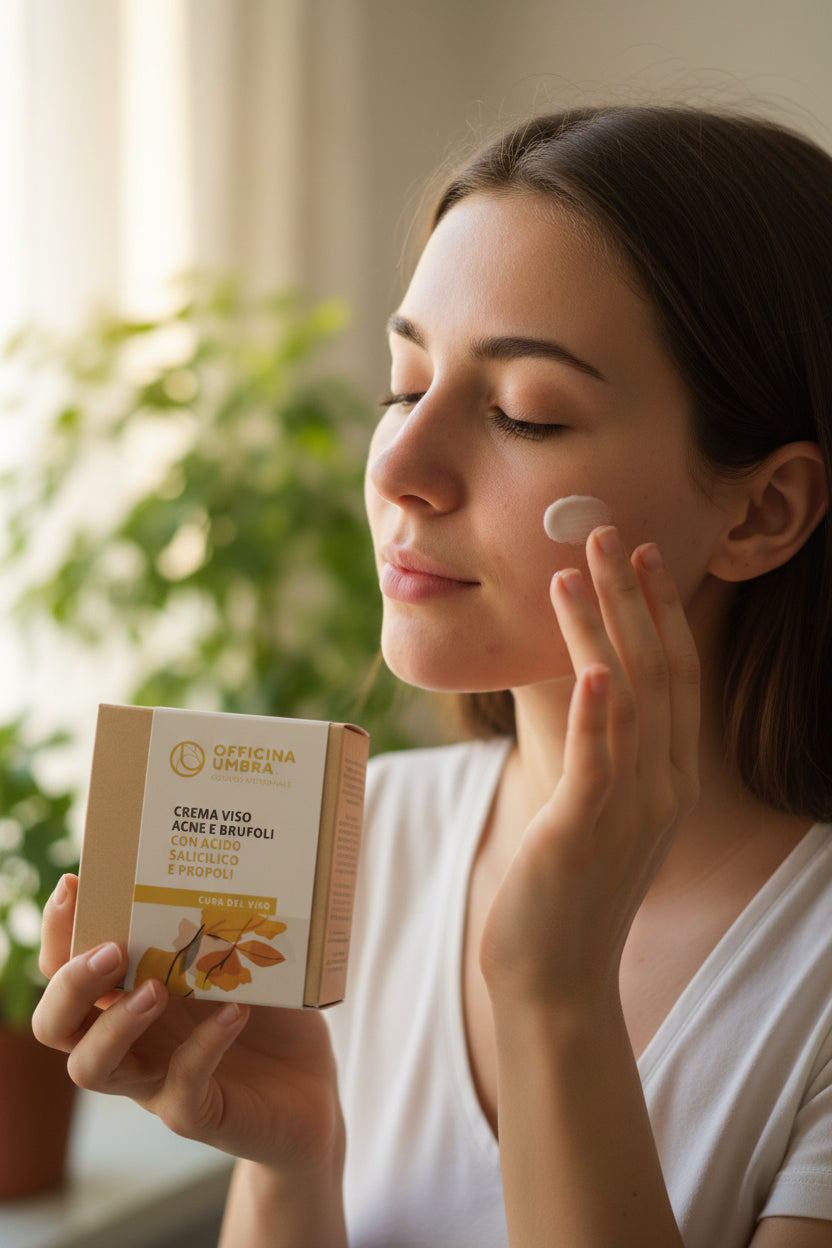 Crema viso per acne e brufoli