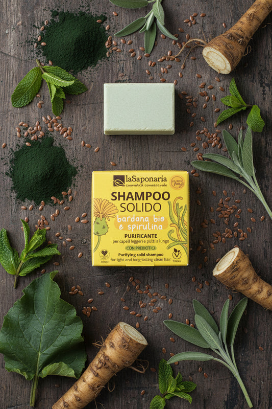 Shampoo solido purificante