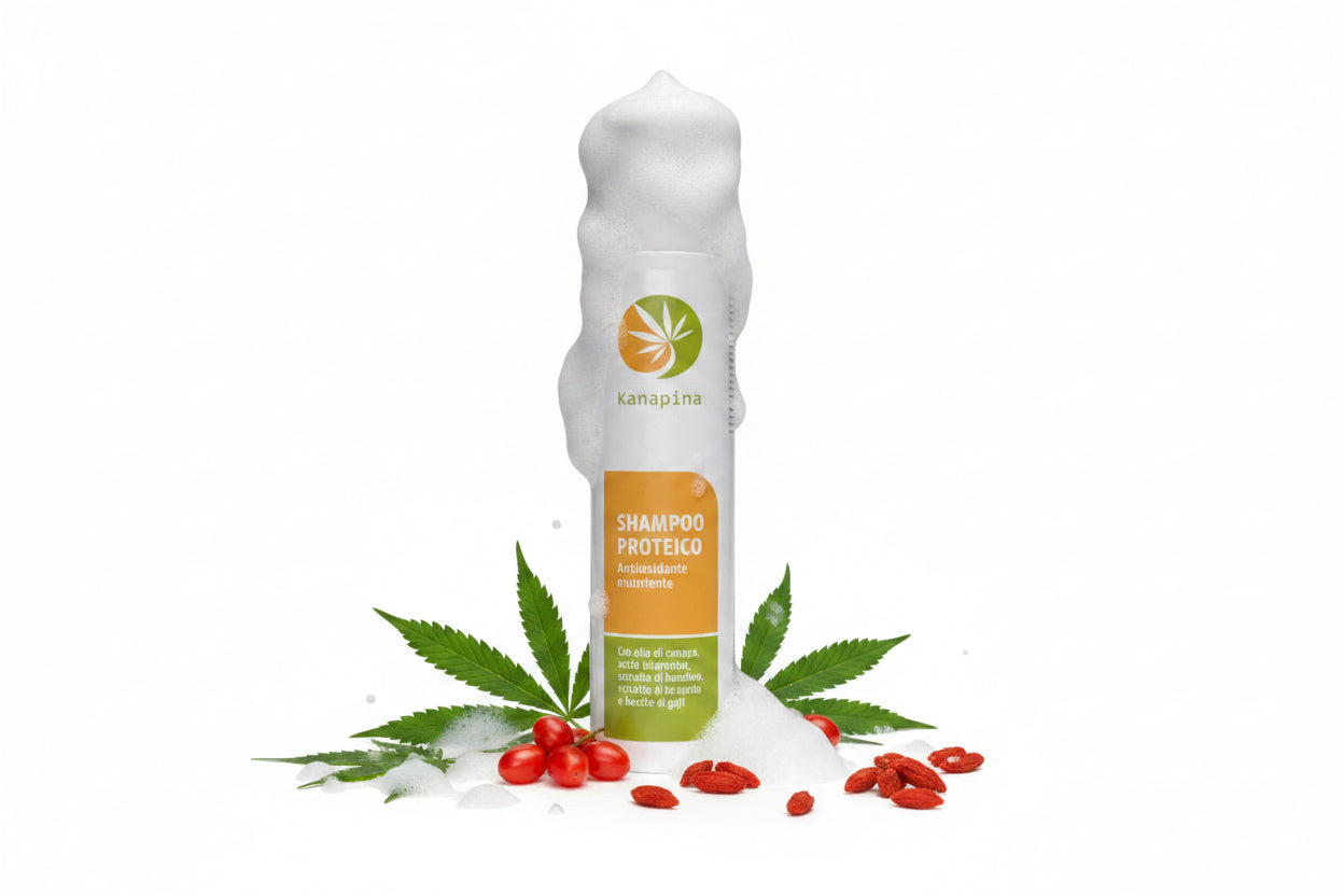 Shampoo proteico con olio di canapa